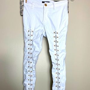 White fashion jeans